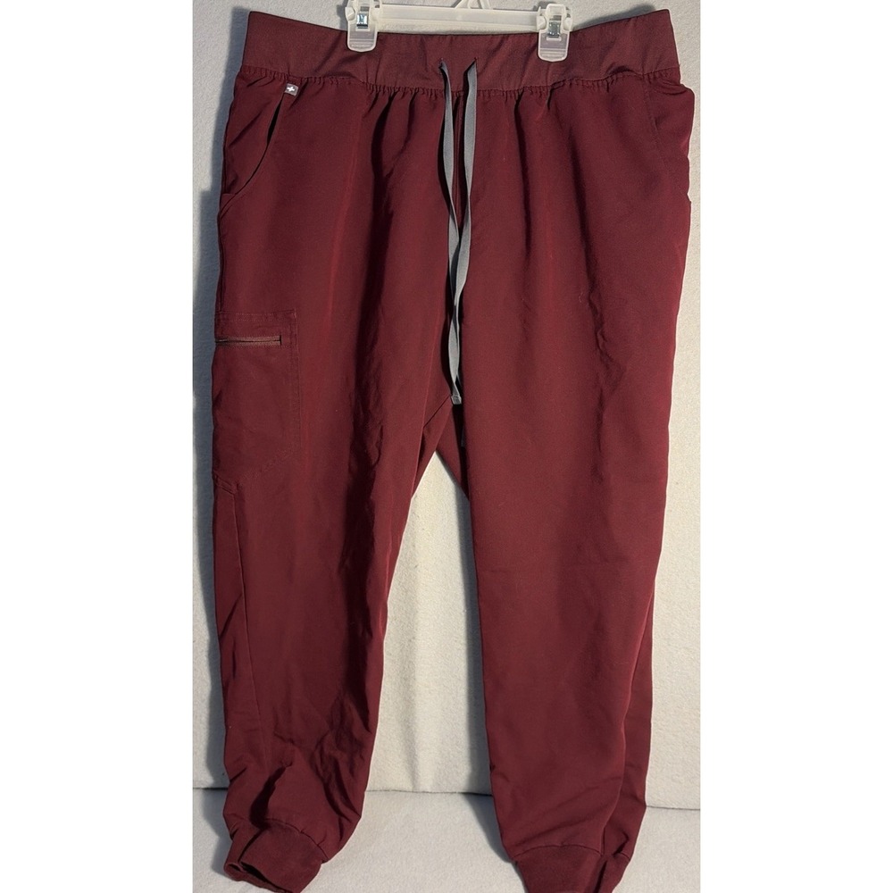 FIGS Tech Scrubs Zamora Jogger Pants Women's Sz 3XL Burgundy Medical Healthcare